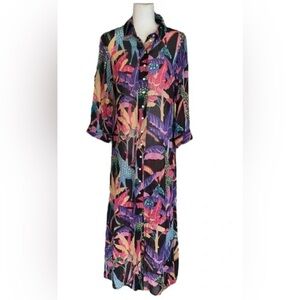 Oliphant dill blend abstract giraffe print dress - Size Large